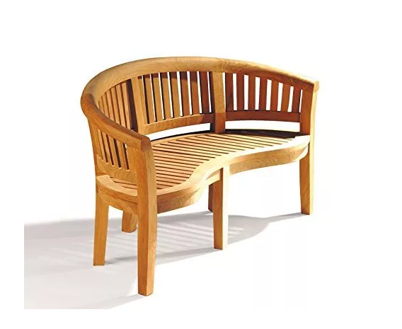 Wimbledon Teak Banana Bench & 2 Armchairs Garden Set