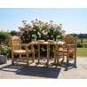 Sissinghurst Teak 1m Square Table and Austen Garden Armchairs Set