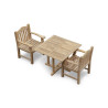 Sissinghurst Teak 1m Square Table and Austen Garden Armchairs Set