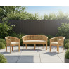 Wimbledon Teak Banana Bench & 2 Armchairs Garden Set