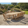 Oxburgh Oval Extending Garden Table, 2 Palma Armchairs and 8 Folding Chairs Set