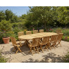 Oxburgh Oval Teak Extending Table & Palma Folding Armchairs Set