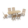 Oxburgh Teak Extending Table and Cannes Folding Chairs Set