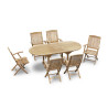 Oxburgh Teak Extending Garden Table and 6 Cannes Folding Armchairs