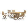 Oxburgh Teak Extending Garden Table and 6 Palma Folding Armchairs