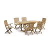 Oxburgh Single-Leaf Extending Teak Table and Folding Rimini Chairs Set