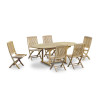 Oxburgh Single-Leaf Extending Teak Table and Palma Folding Chairs Set