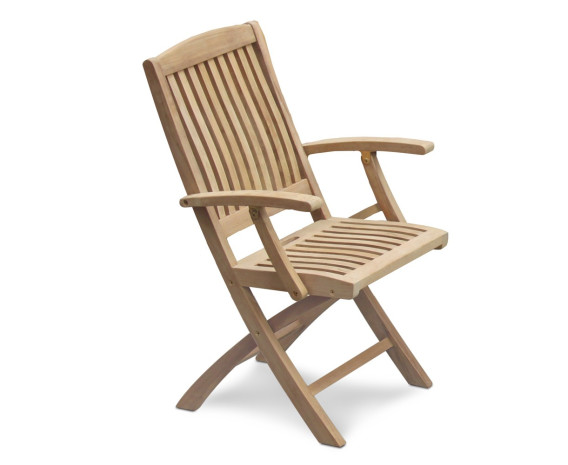 Oxburgh Extending Teak Garden Table and 6 Cannes Folding Chairs Set