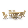 Oxburgh Extending Teak Garden Table and 6 Cannes Folding Chairs Set