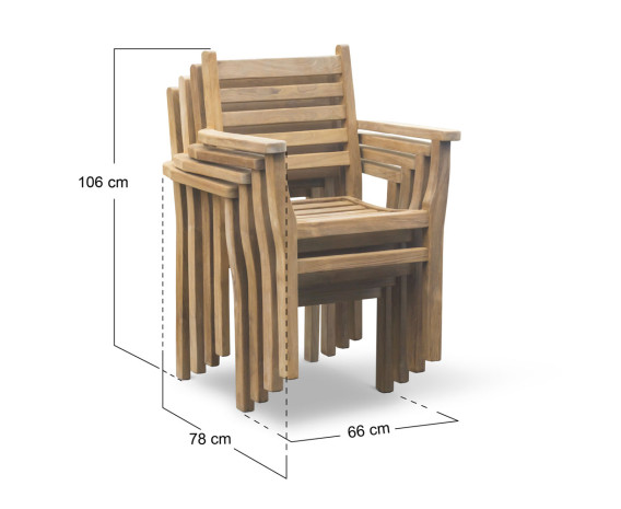 Sussex Teak Stacking Garden Armchair