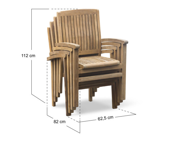 Cannes Teak Stacking Garden Armchair