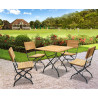 Café 4 Seater Square 80cm Table and Side Chairs Set - Black