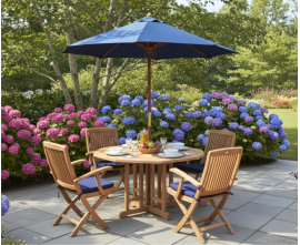 Berwick 1.2m Octagonal Gateleg Table and 4 Palma Folding Armchairs Set