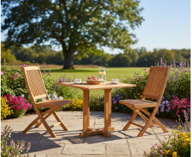 Sissinghurst 2 Seater Square 80cm Dining Set with Cannes Chairs