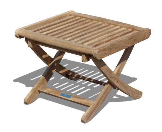 Palma Folding Chair with Arms and Cannes Adjustable Teak Footstool