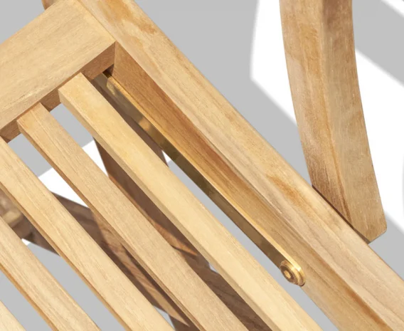 Palma Folding Chair with Arms and Cannes Adjustable Teak Footstool