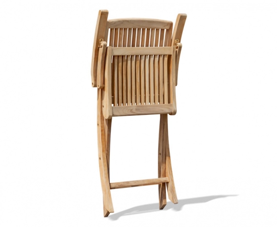 Palma Folding Chair with Arms and Cannes Adjustable Teak Footstool