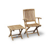 Palma Folding Chair with Arms and Cannes Adjustable Teak Footstool