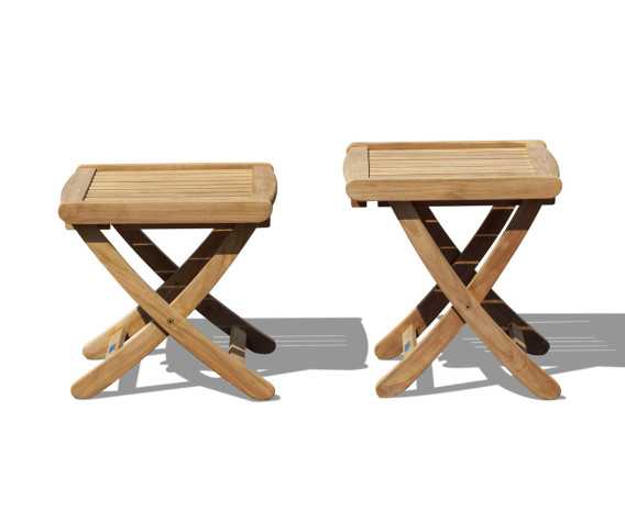 Palma Teak Folding Chair and Cannes Adjustable Garden Footstool