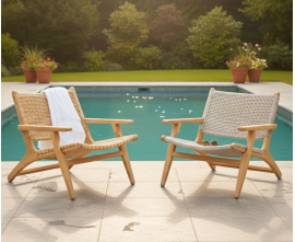 Catalina Lounge Chair With Arms, Flat Weave