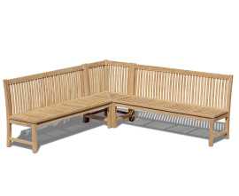 Reigate Teak Corner Chair and Garden Benches Set