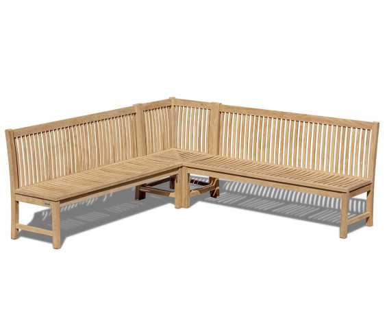 Reigate Teak Corner Chair and Garden Benches Set