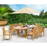 Oxburgh 8 Seater Teak 1.8-2.4m Extending Table with St. Moritz Chairs