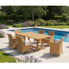 Rectory 6 Seater Teak 2m Rectangular Table and Verona Armchairs Set