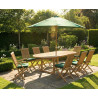 Oxburgh 8 Seater Teak 1.8-2.4m Extending Table with Newhaven Chairs