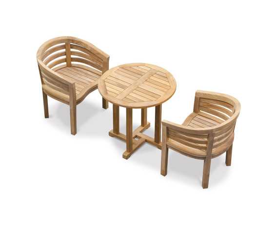 Sissinghurst Round 80cm Table and 2 Bloomsbury Banana Chairs