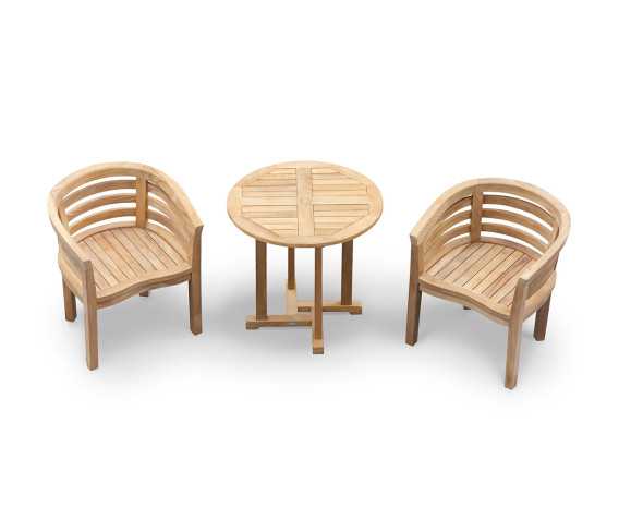 Sissinghurst Round 80cm Table and 2 Bloomsbury Banana Chairs