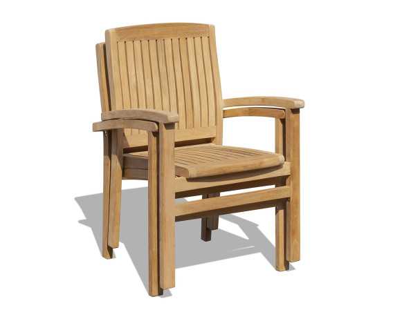 Orion 6 Seater Round 1.5m Garden Table with Cannes Stacking Armchairs