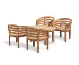 Wimbledon Teak Coffee Table and Bloomsbury Tub Chairs