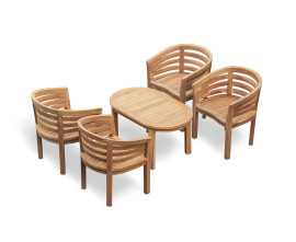 Wimbledon Teak Coffee Table and Bloomsbury Tub Chairs