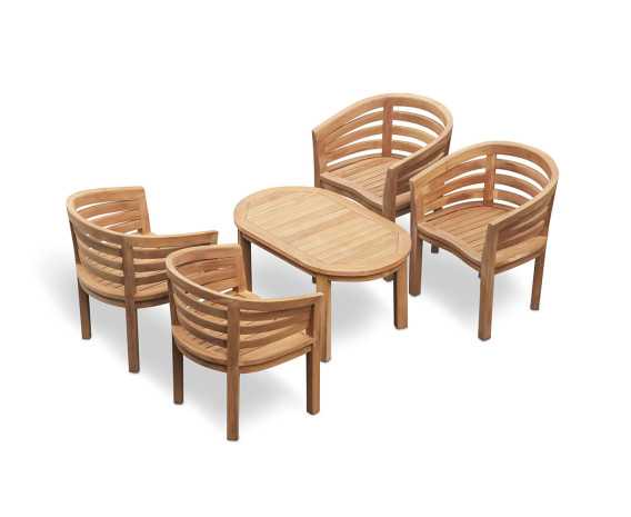 Wimbledon Teak Coffee Table and Bloomsbury Tub Chairs