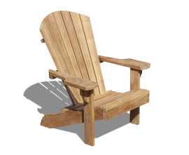 Teak Adirondack Lounge Bear Chair