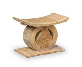 Ashanti-style Ornate Javanese Teak Stool