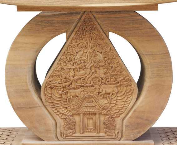 Ashanti-style Ornate Javanese Teak Stool