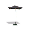 Square Hardwood 1.5m Garden Parasol - Black