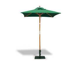 Square Hardwood 1.5m Garden Parasol - Green