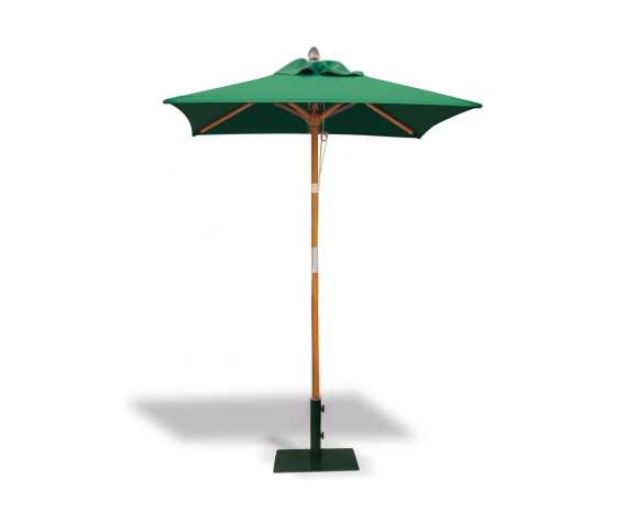 Square Hardwood 1.5m Garden Parasol - Black