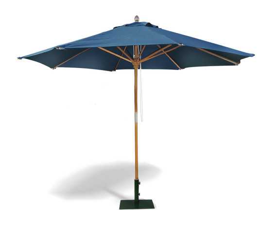 Octagonal 3m Wooden Garden Parasol - Blue