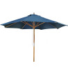 Octagonal 3m Wooden Garden Parasol - Blue