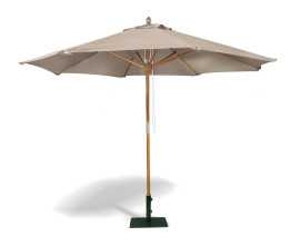 Octagonal 3m Wooden Garden Parasol - Taupe