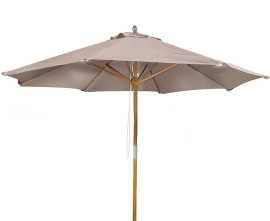 Octagonal 3m Wooden Garden Parasol - Taupe