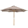 Octagonal 3m Wooden Garden Parasol - Taupe