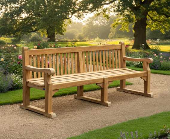 Regent's Park Teak 2.4m Sled Bench
