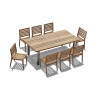 Nova 2.2m Dining Table and 8 Solana Teak Stacking Chairs Set