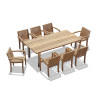 Nova Rectangular Teak Table and 8 Antibes Stacking Chairs