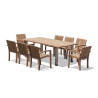 Nova Rectangular Teak Table and 8 Antibes Stacking Chairs
